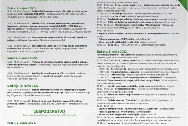 25. međunarodni sajam gospodarstva, obrtništva i poljoprivrede Viroexpo 2022.