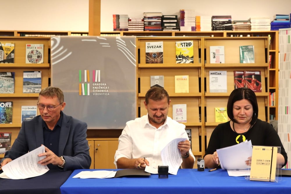 Potpisani ugovori za rekonstrukciju virovitičke Knjižnice vrijedni 1,2 milijuna eura: Novih 200 kvadrata i pametne usluge za sve generacije